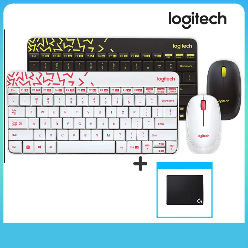 

Logitech Original Wireless Keyboard and Mouse Set Home Office Notebook Mini Cute Keyboard MK240 Set MK245 Black + Mouse Pad