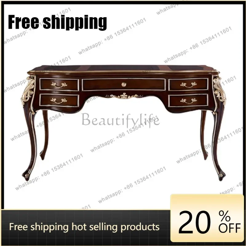 HJ  Desk, English solid wood desk, European writing desk, desk furniture
