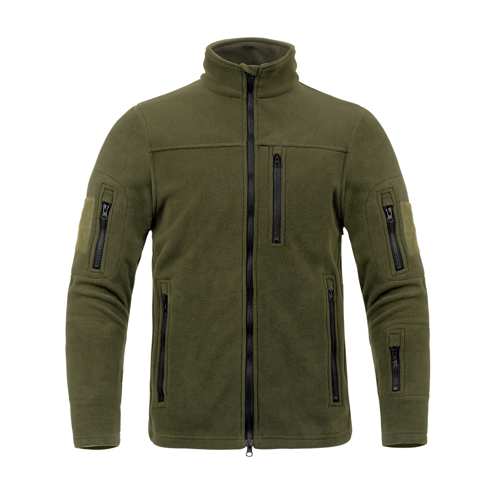 

Men's Fleece Jacket Soft Warmth Windproof Full Zip Up Coat Multiple Zipper Pockets Hiking Working Outdoors Windbreaker