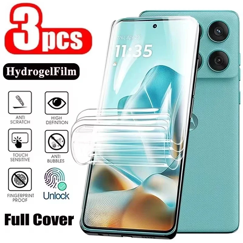 3PCS Full Cover Hydrogel Film For Samsung A57 A37 A16 A51 A56 A36 A35 A05s S26 S25 S24 Ultra Fingerprint Unlock Screen Protector