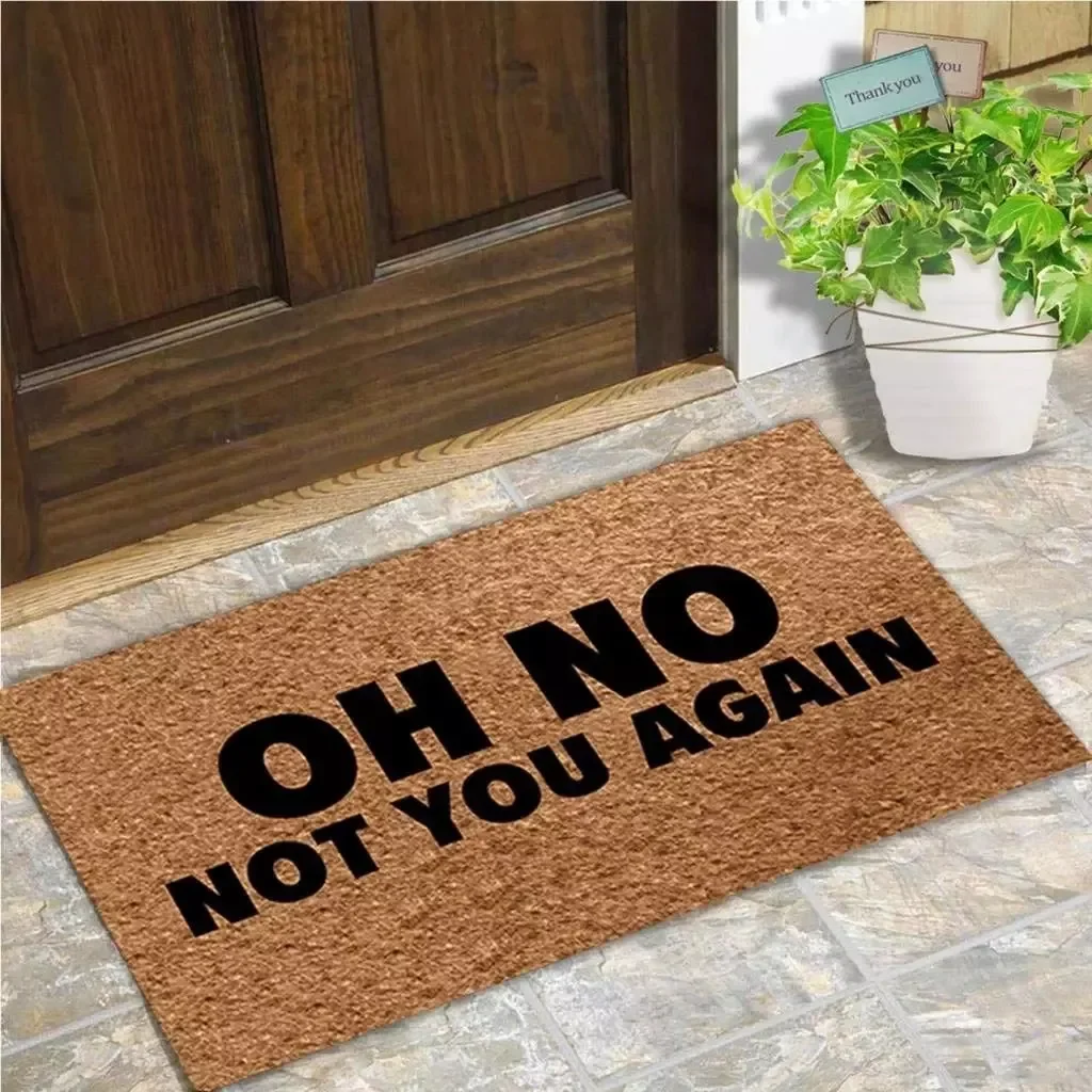 Entrance Floor Mat Funny Door Mat Oh No Not You Again Doormat Outdoor Indoor Mat Top Flannel Back