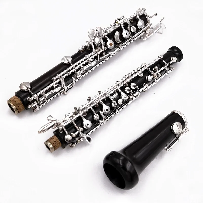 Full-automatic outfit oboe C key Professional Bass Clarinet ebony wood rosewood,Silver gold plated keys and parts