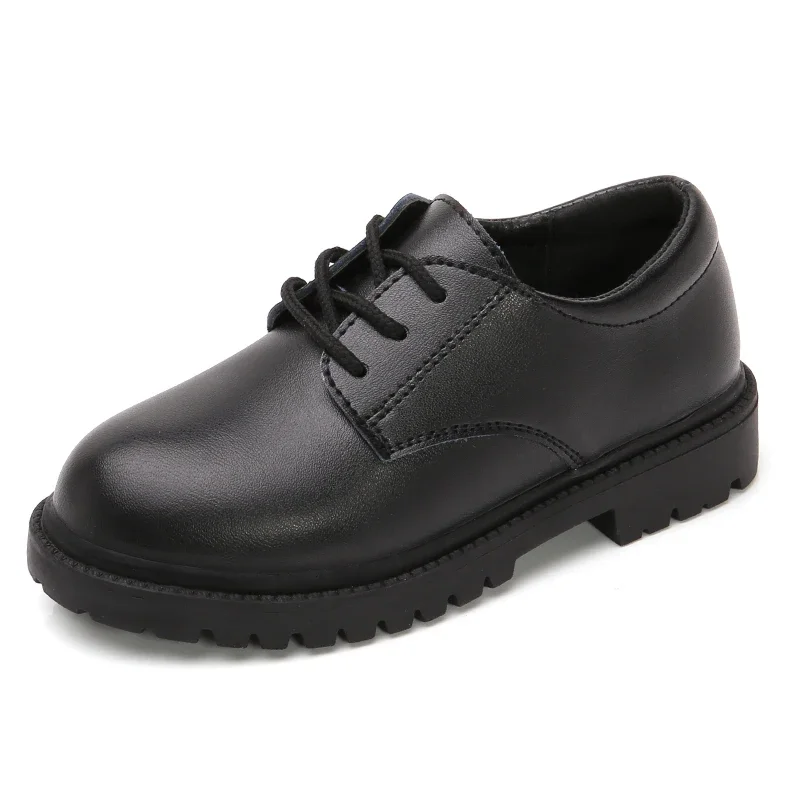 Boys Shoes Children Leather Shoes For Big Kids Teenagers Size 27-38 For Big Boy Formal Wedding Shoes British Style Simple Black