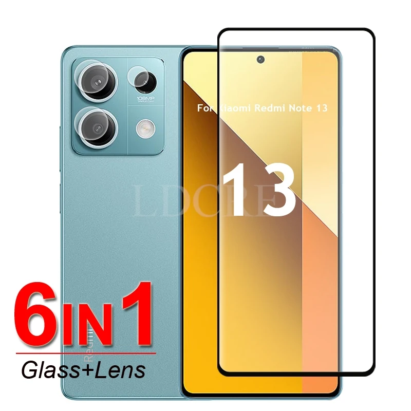 Voor Xiaomi Redmi Note 13 Glas Redmi Note 13 Gehard Glas Full Lijm Schermcamera Lensbeschermer Film Redmi Note 13 Glas