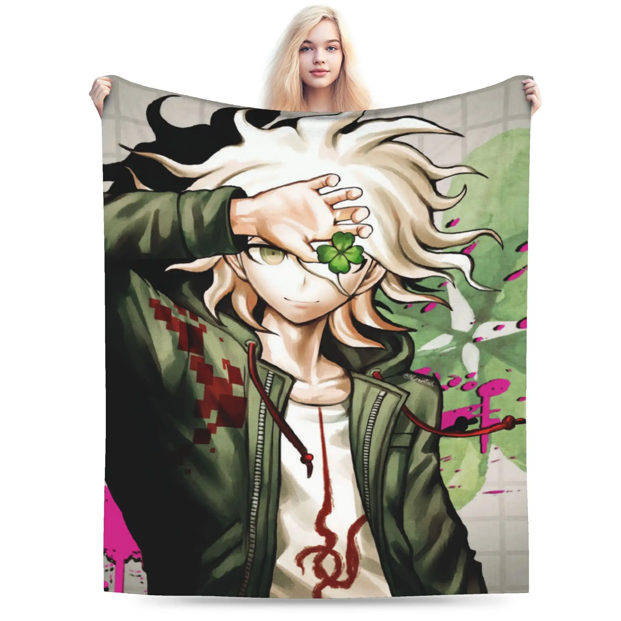 Danganronpa Blankets Nagito Komaeda The Ultimate Soft Warm Funny Plush Bedding Throws For Girls Boys Couch Chair Bed Cover