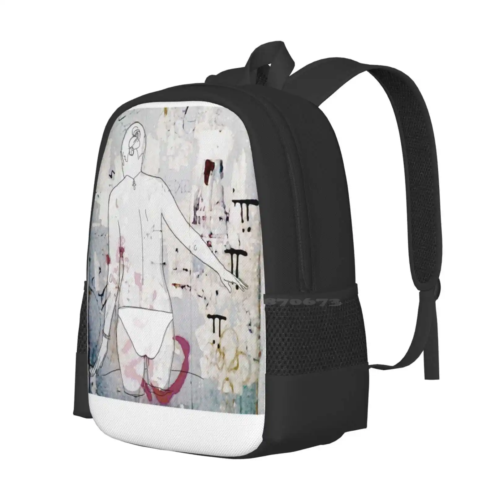 Ocean Hot Sale Backpack Fashion Bags Album Cover Female Graffiti Art Abstract Art Illustration Design Illustrative Drawing