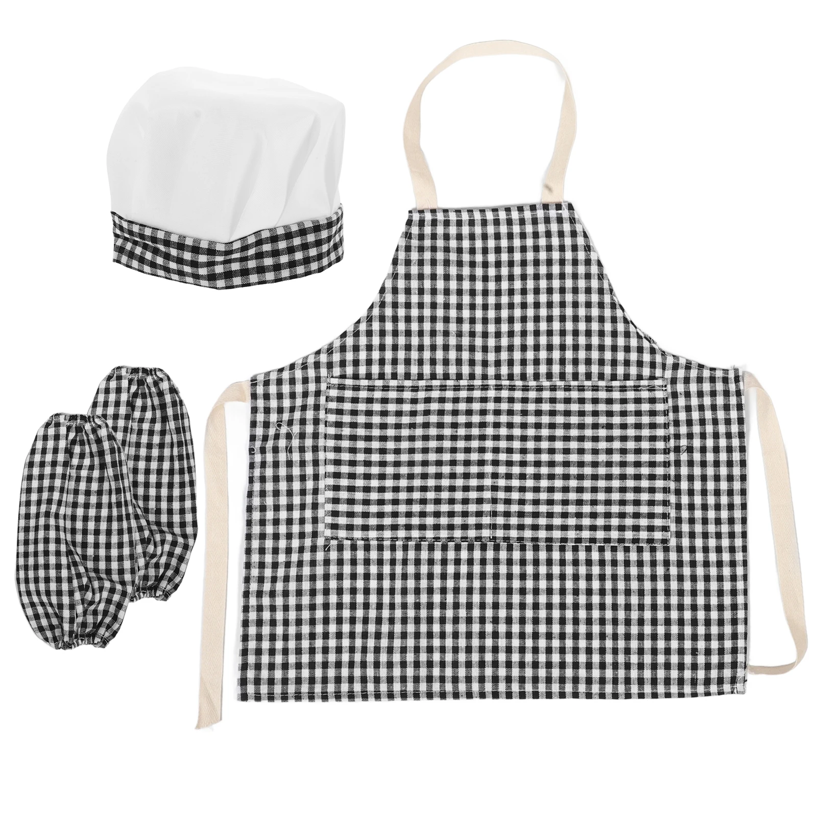 

Children Chef Kids Apron Hat Kids Kitchen Apron Toddler Polyester Dress Up Clothes Cooking Tools Sturdy Texture