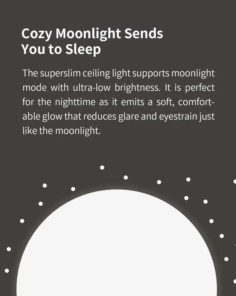 الإصدار العالمي Yeelight Smart Ceiling Light RGB مع اتصال Wifi وقوة 18 واط/21 واط وقابلية التعتيم ودرجة حرارة لون 2700-6500K وتحكم صوتي ذكي يعمل مع Mihome - 4