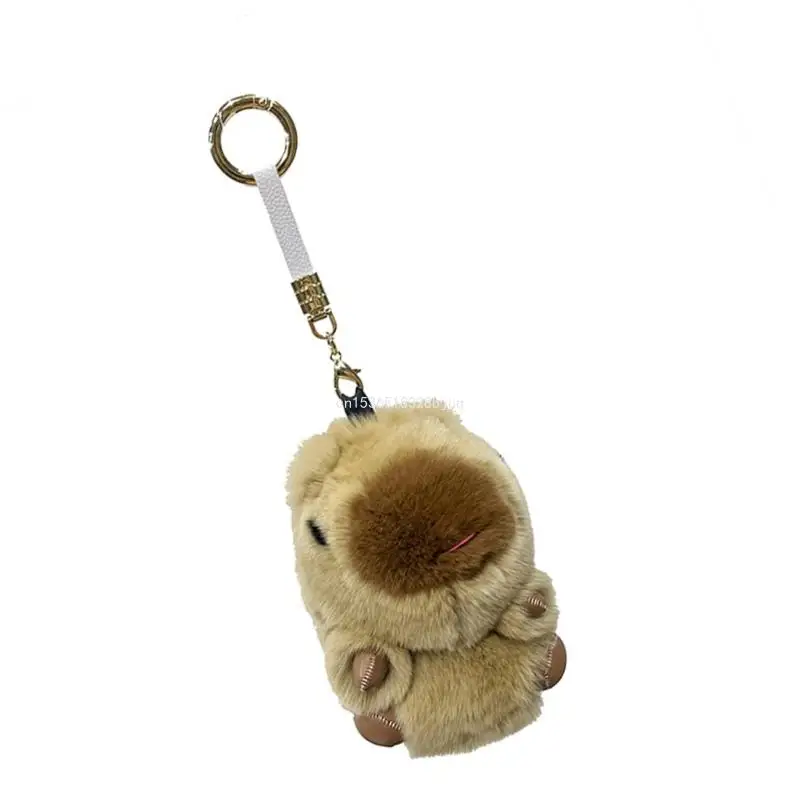 

Unique Capybara Plush Keychain Backpack Charm Purse Decoration Alloy Texture Key Jewelry Suitable for Animal Lover Dropship