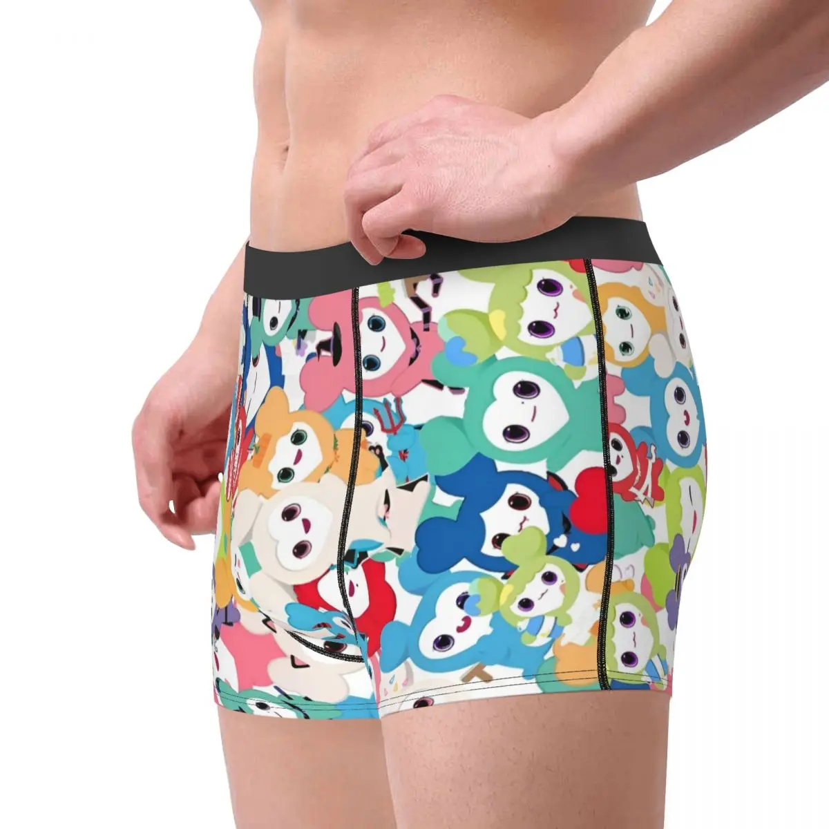 Calzoncillos Boxer con Collage de dibujos animados para hombre, pantalones cortos, bragas, ropa interior transpirable, calzoncillos sexis para hombre