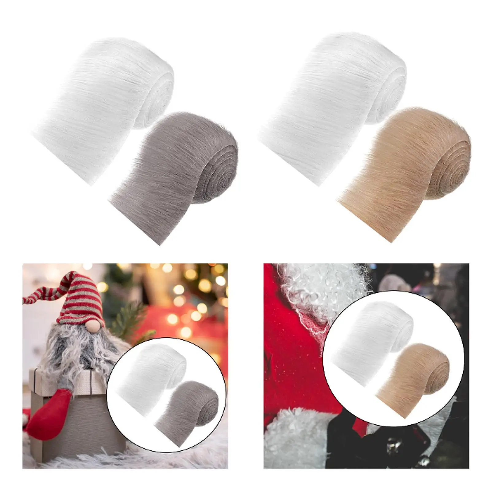 

Faux Fur Fabric DIY Crafting Fuzzy Fur Plush Ribbon Precut Strip for Gnome Beard Hair Christmas Clothing Hat Shoes Decoration
