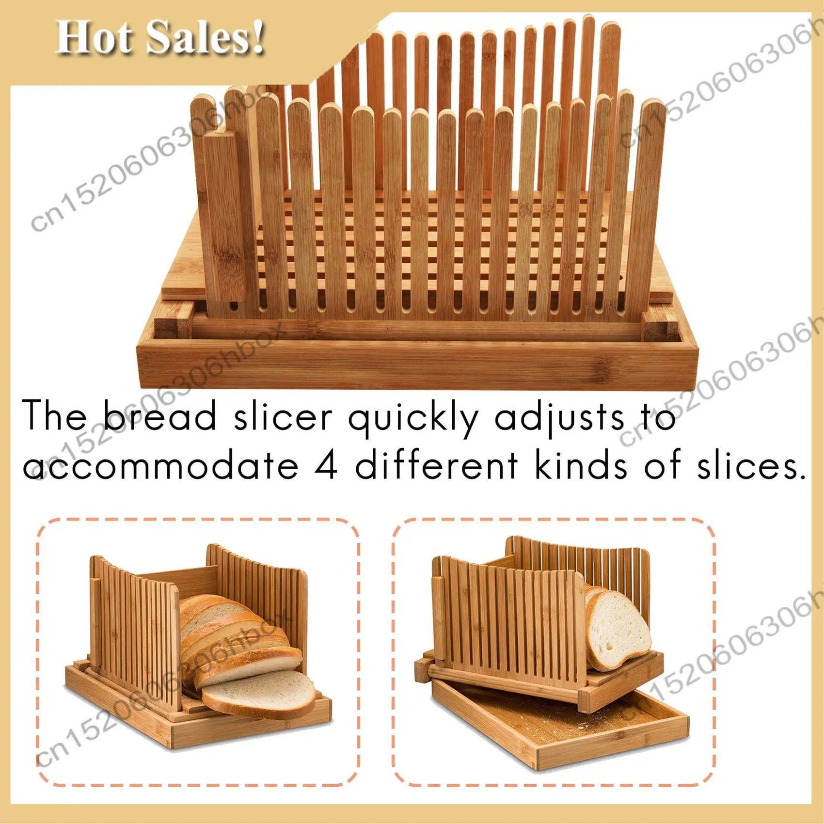 

-HOPE Bamboo Bread Slicer Cutting Guide - Wood Bread Cutter For Homemade Bread, Loaf Cakes, Bagels Foldable And Compact With Cru