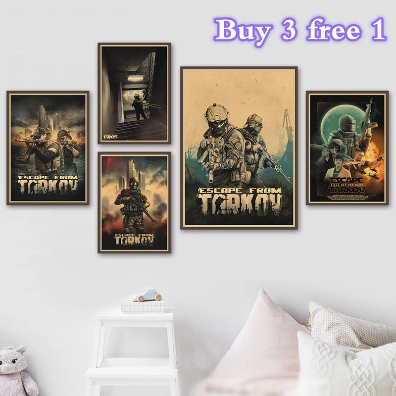 Escape from Tarkov Game Kraft Paper Poster Home Prints Wall Painting Bedroom Living Room Decoration Office