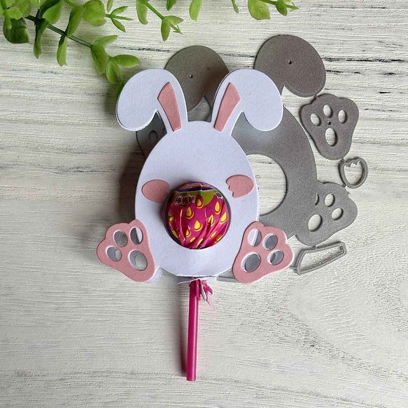 TP Easter Bunny Rabbit Lolly Holder Metal Cutting Dies Stencils for DIY Scrapbooking/album Decorative Embossing DIY Paper Cards