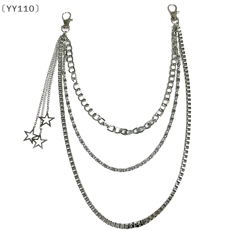 ómYY110 ienester Kwastje Metalen Tailleketting Broekketting Kledinghanger Broek Jeans Riem Sleutelhangers Ketting Sieraden