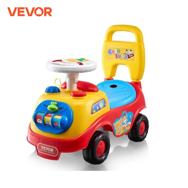 VEVOR Auto da Corsa a Spinta per Bambini, 1-3 Anni, Giocattolo da Cavalcare per Bambini Sit to Stand, Classica Auto da Guida per Bambini con Volante Musicale, Clacson Vano Portaoggetti Sotto Sedile