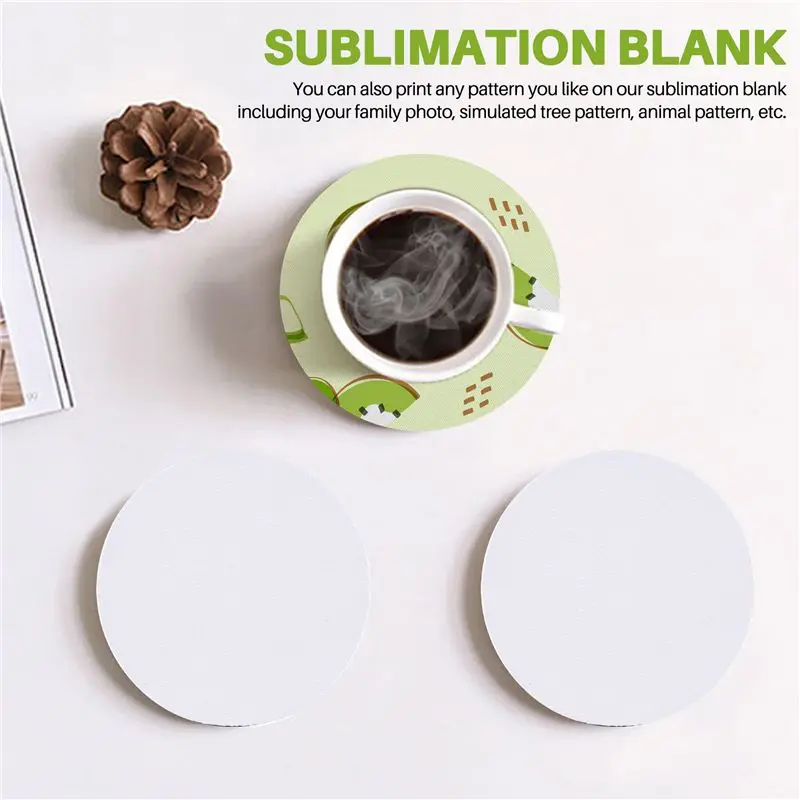 M12K-Sublimation Blank Products, 20 Pieces Of 4 Inches Sublimation Coaster Blanks, Suitable For DIY Craft Hot Pressing