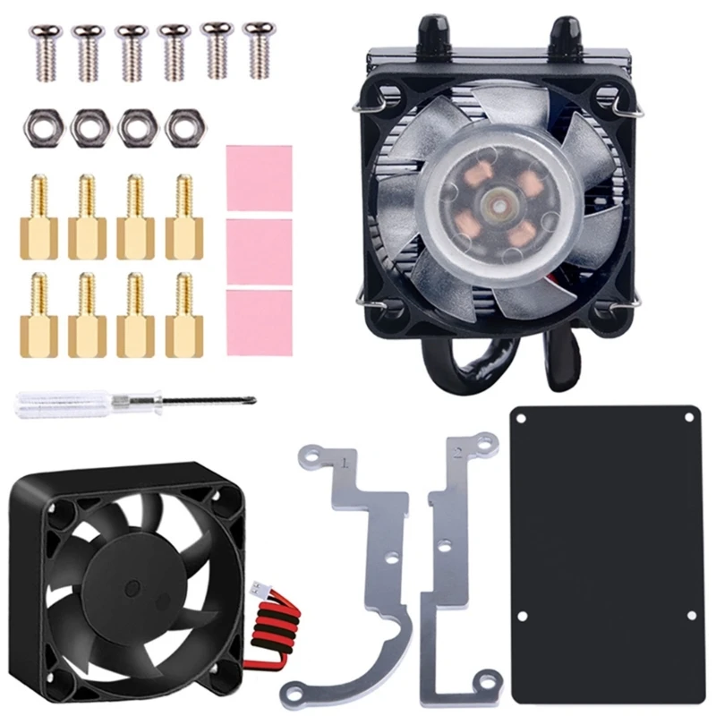 

For RaspberryPi Cooling Fan ICE Tower Cooler 7 Color RGB Cooling Fan Heatsink for RaspberryPi 4 Model B 3B+ 3 Model B