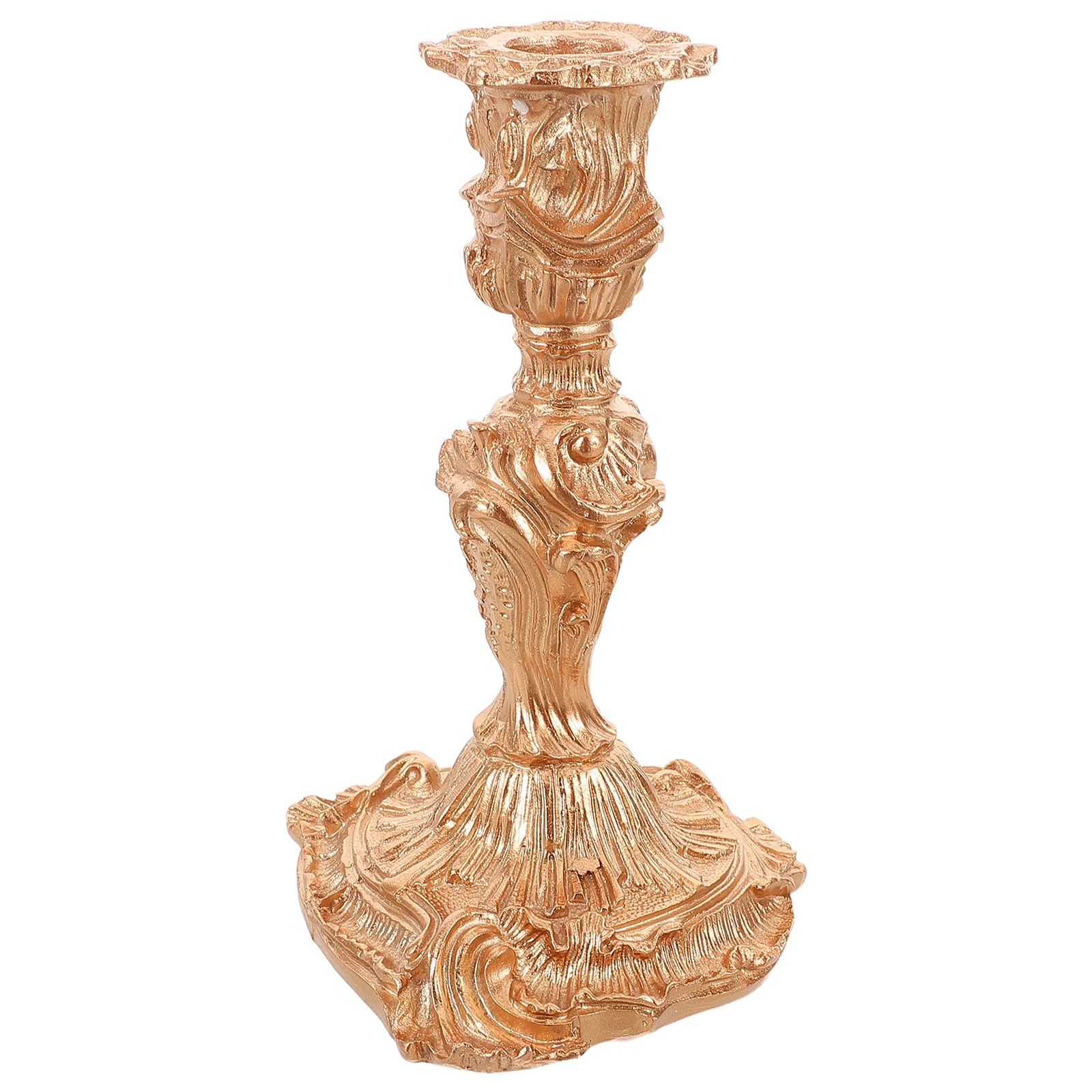 

Baroque Stand Holder Taper Resin Candlestick Holders Golden Glass Candleholders