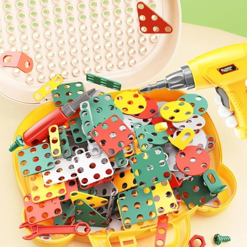 Kinder Bohrer Schraube Mutter Puzzles Spielzeug Pretend Spielen Spielzeug Bohrer Demontage Kinder Bohrer 3D Puzzle für