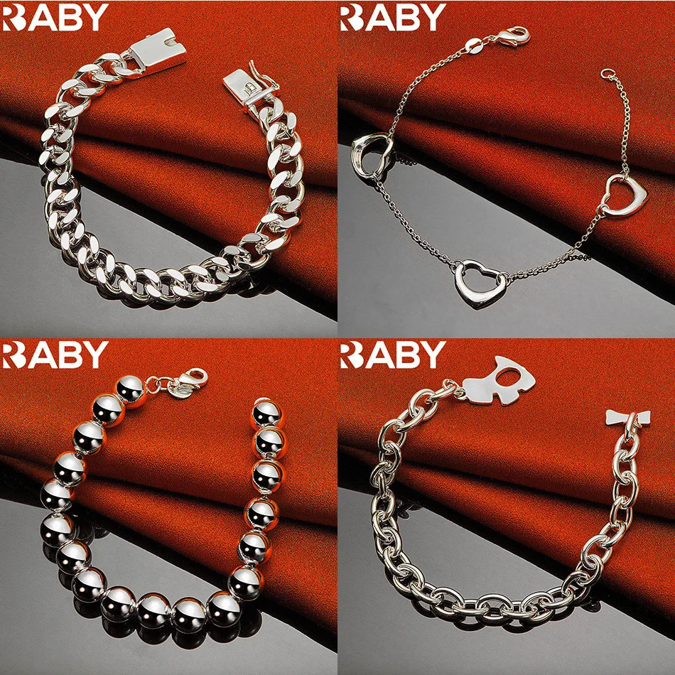 

URBABY 925 Sterling Silver Geometric Bracelet For Women Fashion Jewelry Charm Grace Noble Wedding Accessories