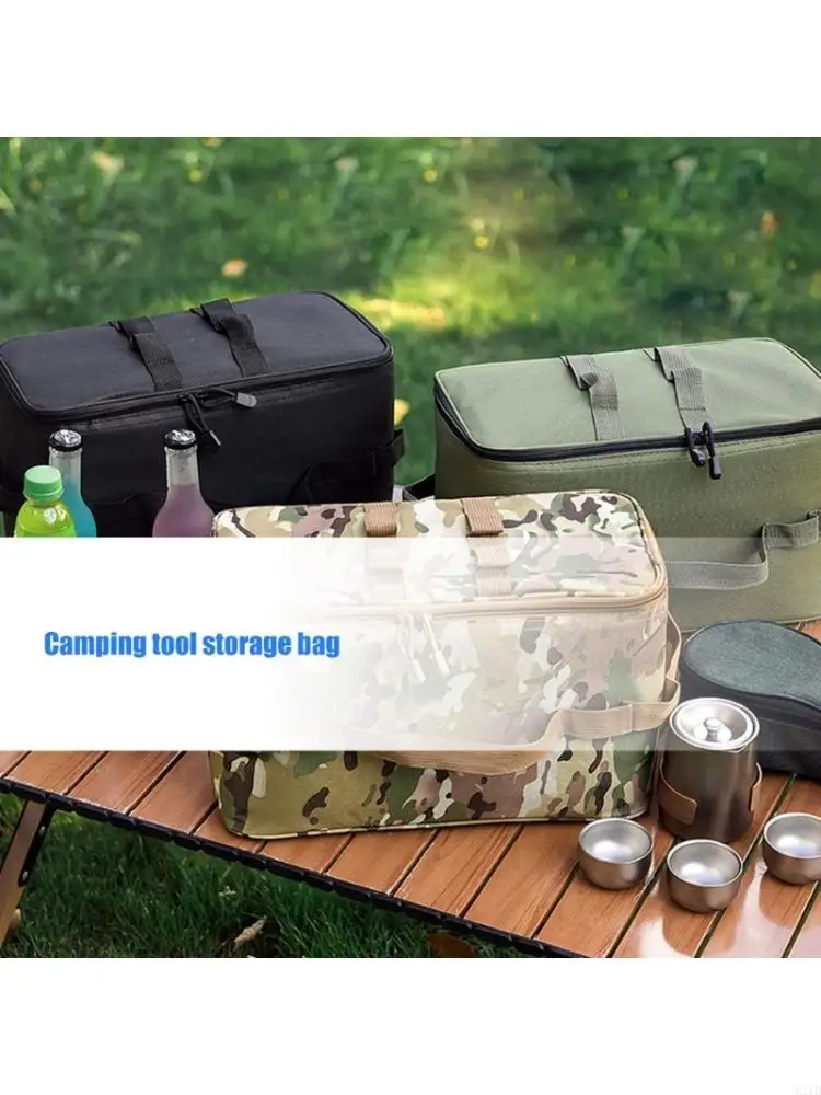   Camping Gear Storage Bag with 3 Dividers for Outdoor Cooking Accessories