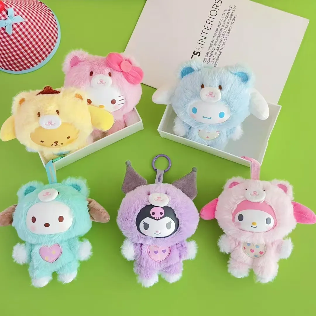 Kawaii Sanrio Kuromi ma mélodie dessin animé en peluche sac à dos pendentif Hello Kitty porte-clés poupée décoration fille anniversaire cadeau créatif