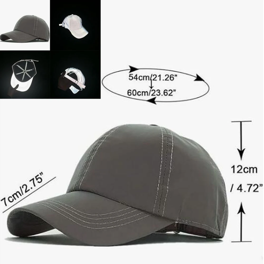 Reflective Hat Caps Men Women Fluorescent Hat Casual Night Halloween Cap