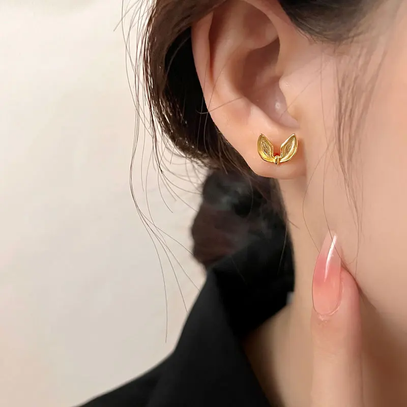 2023 Year of the Rabbit Rabbit Ear Studs Bowknot Design High Level Light Luxury Small Lovely New Year Ear Accessories