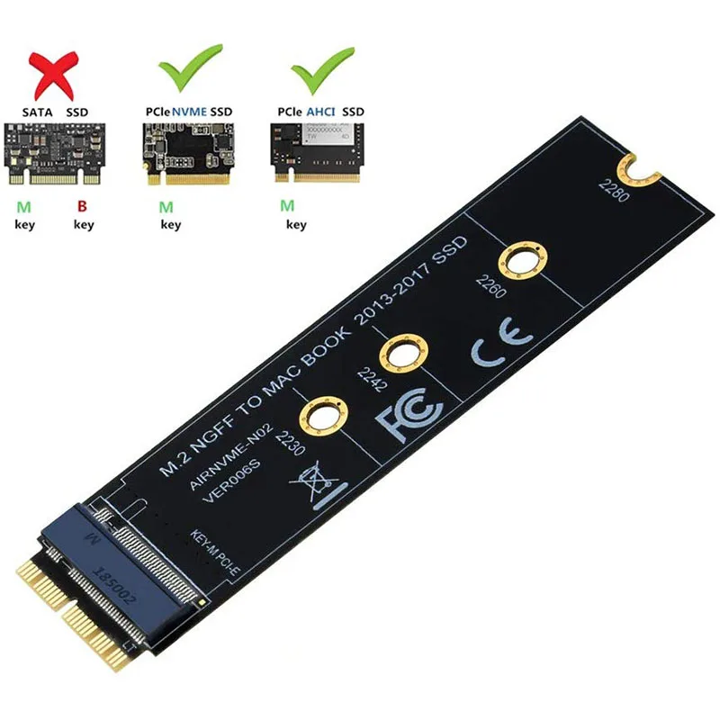 

Протокол M.2 NVME на 2013-2017 годы для MacBook Air Pro SSD-адаптеров, PCIE 3.0, A1465, A1466, A1398, A1502 Адаптер SSD