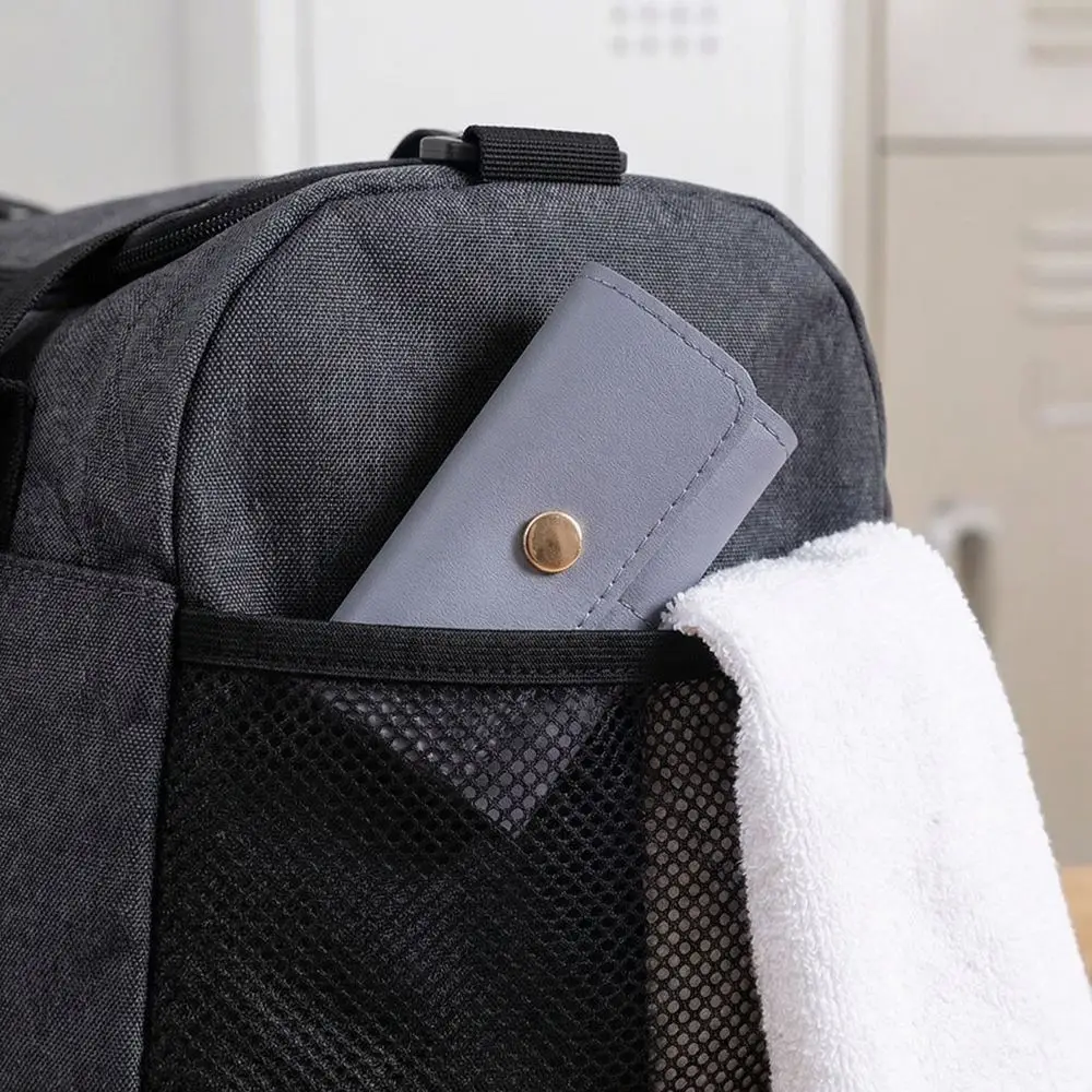 PU Foldable Jewelry Storage Bag Wear-Resistant Compact Portable Jewelry Roll Bag 6-Slot Design Solid Color