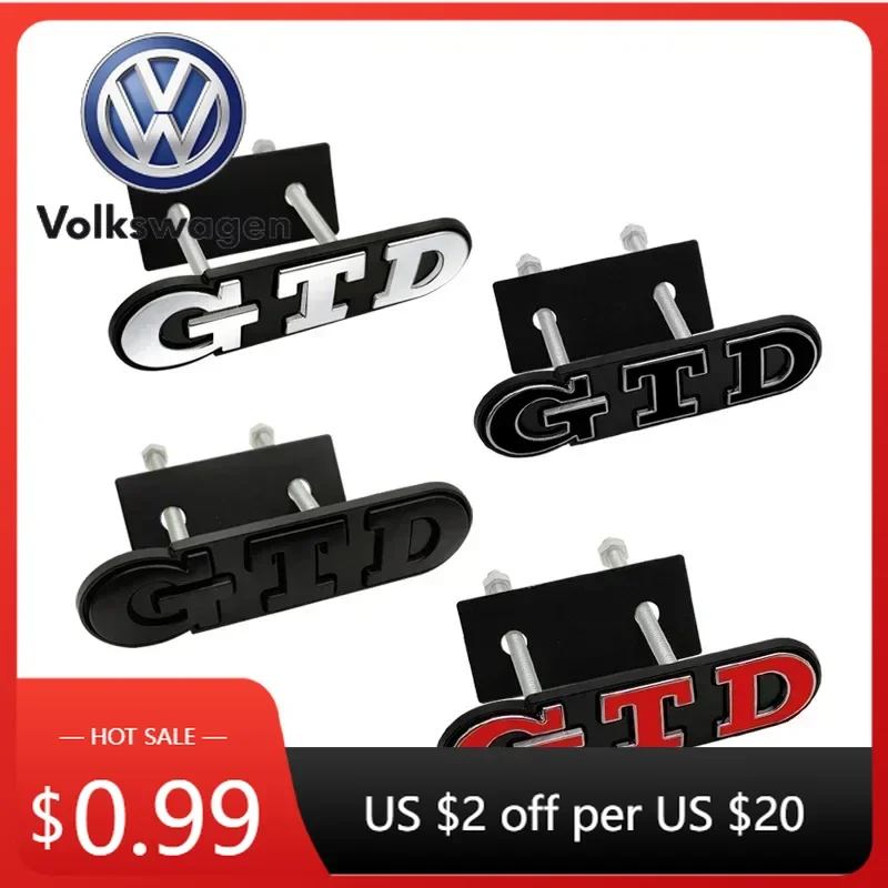 

Горячая новинка 2026: 3D металлический значок-эмблема GTD для передней решетки радиатора Volkswagen (наклейка) для VW Polo, Golf 5, 6, 7, CC, Passat, Jetta, MK4, MK5, MK6 – стайлинг для автомобиля