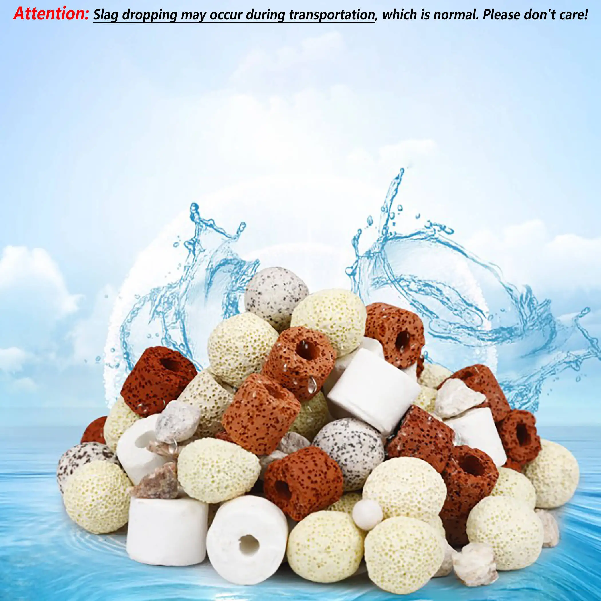 Aquarium Bio Filter Media Rings Balls Stones Bulk Blocks with Mesh Bag for Fish Tank Sump Pond Water Cleaning