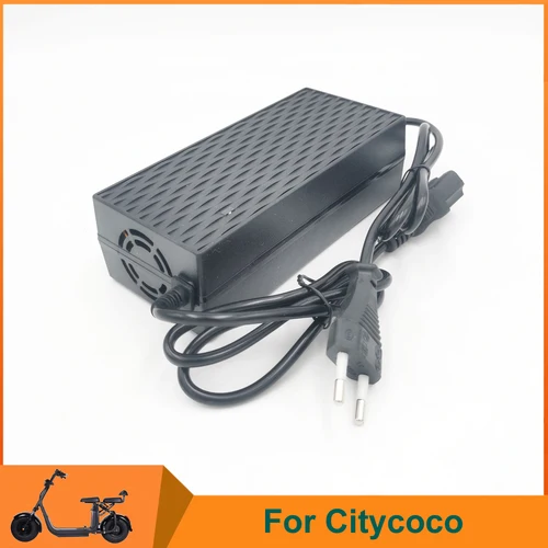 Citycoco-cargador de batería para patinete eléctrico, fuente de alimentación de 60V, 2A, estándar brasileño, UE y EE. UU.