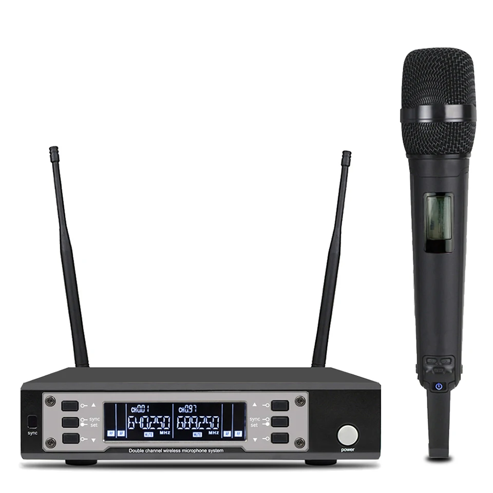 Alta Qualidade Duplo Handheld Microfone, Receptor Único, Múltiplas Cores, Performance de Palco, Profissional, EW135G4