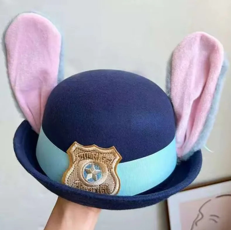 Bendable Bunny Ear Sheriff Hat Movie Cosplay Costume Accessory Party Anime Rabbit Cute Police Officer Headwear