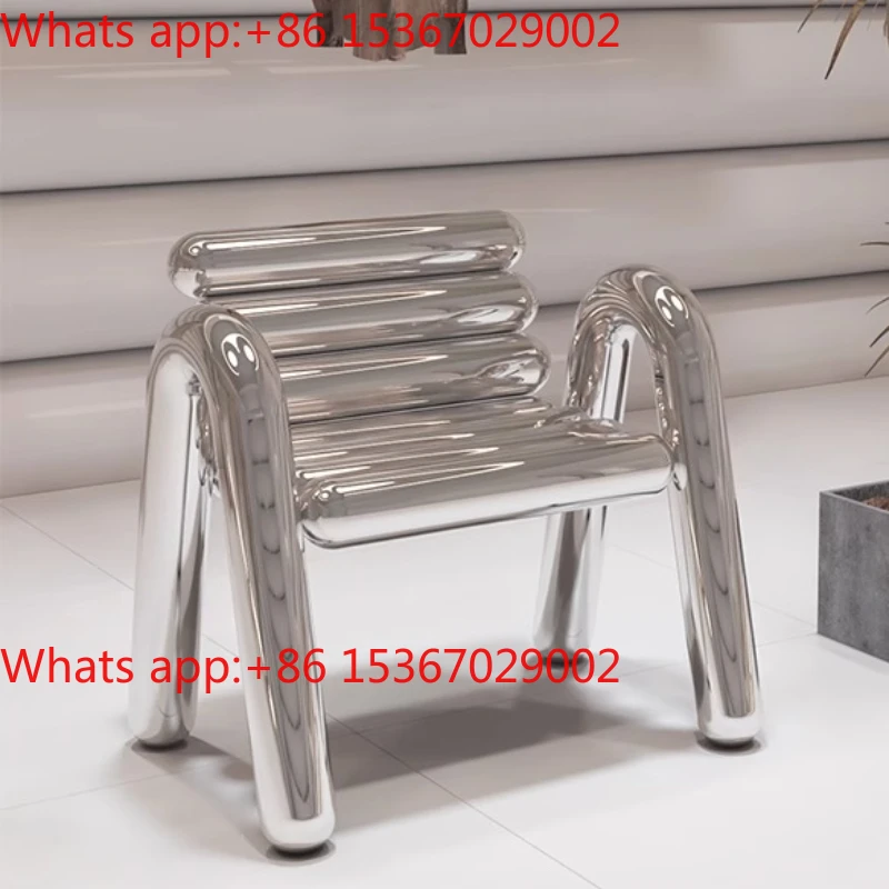 Modern Stools Metal Armchair Chair Luxury Lounges Ottomans Backrest Hallway Stools Living Room Bench Decorative Unique Furniture