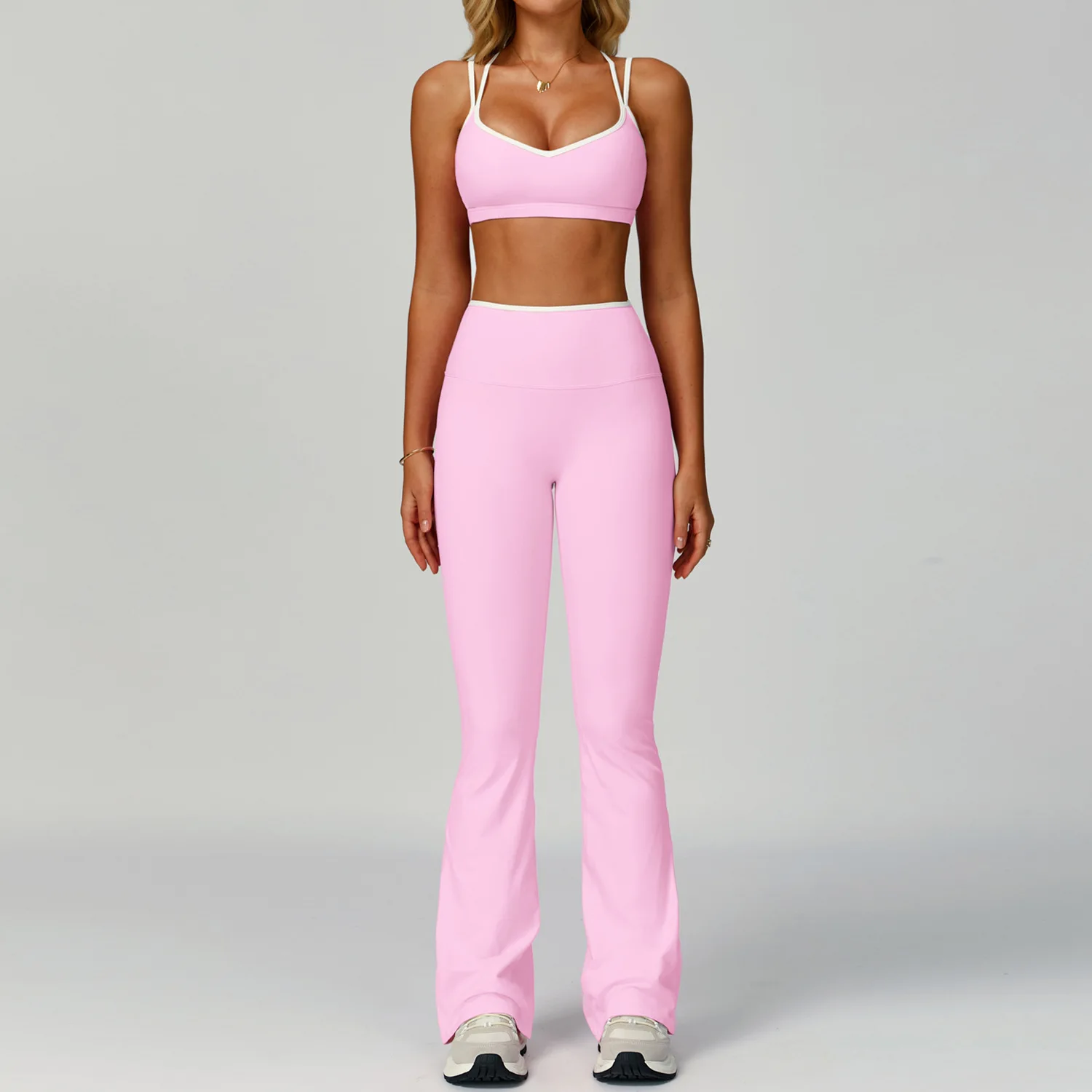 Gym Tracksuit Yoga Set 2 Pieces Workout Outfits Fitness Sportswear High Waist Leggings Sports Bra Athletic Wear Women Clothes