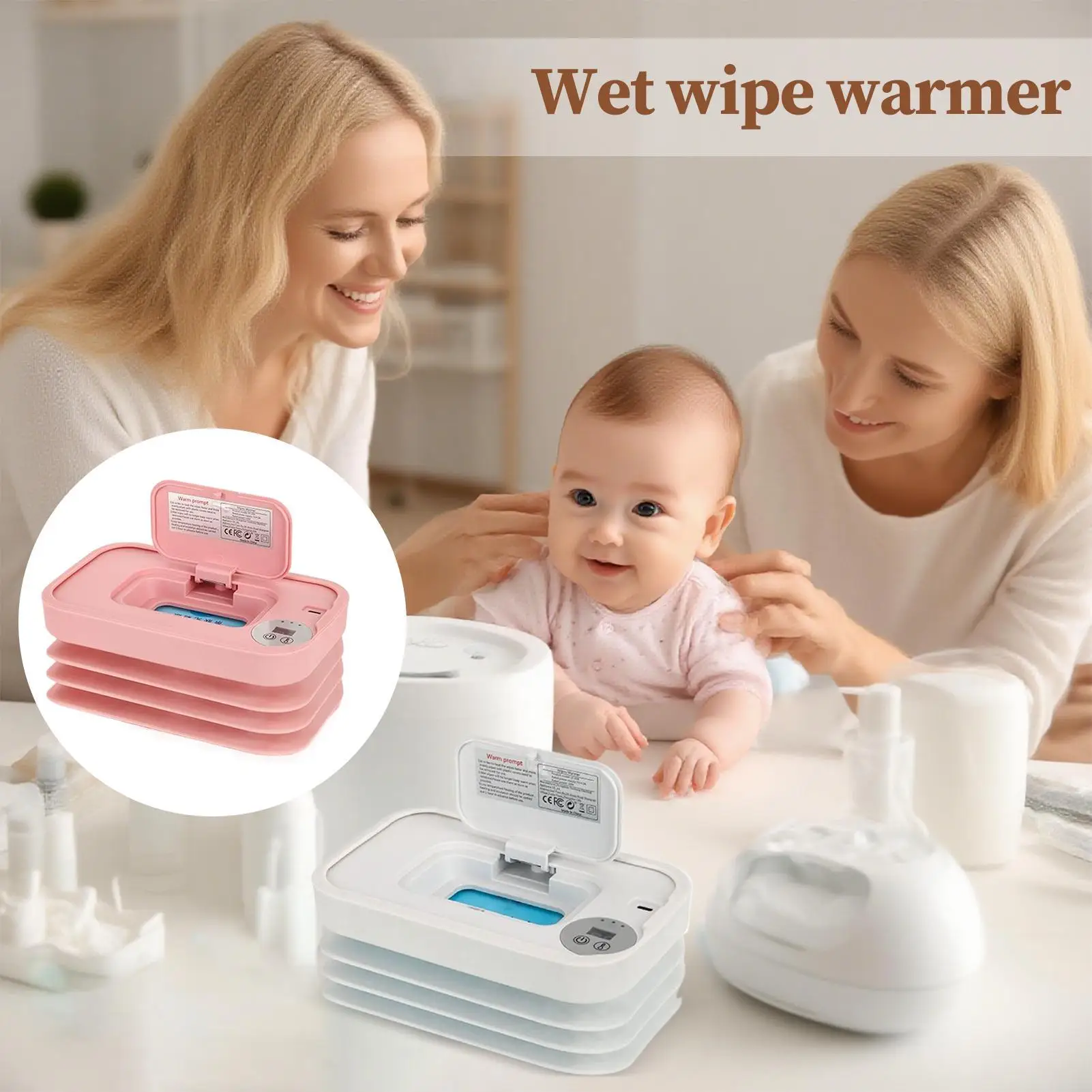Wipe Warmer For Baby Folding Diaper Wipe Warmer & Dispenser For Traveling USB Charging Baby Supplies For Camping Car Travel Road
