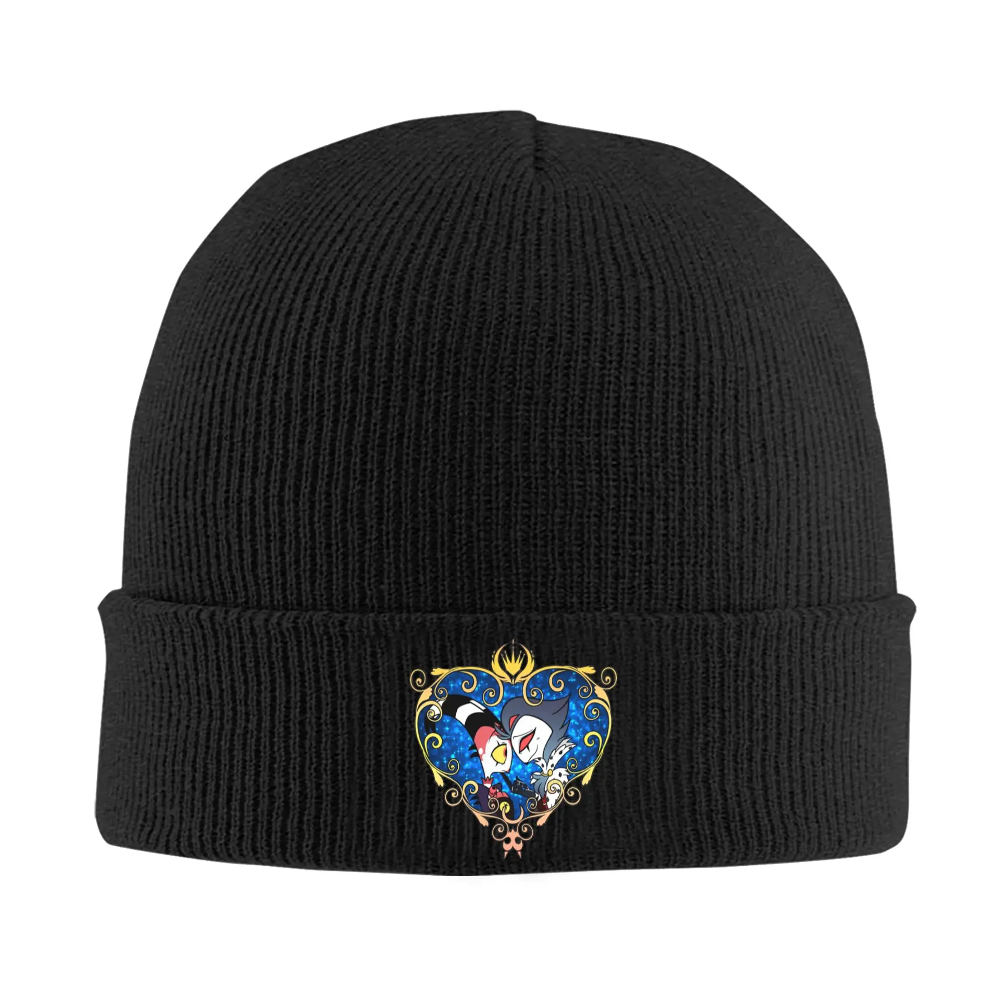 Stolas Blitzo Heart Frame Knitted Caps Women's Men's Skullies Beanies Winter Hats Acrylic Helluva Boss Warm Caps