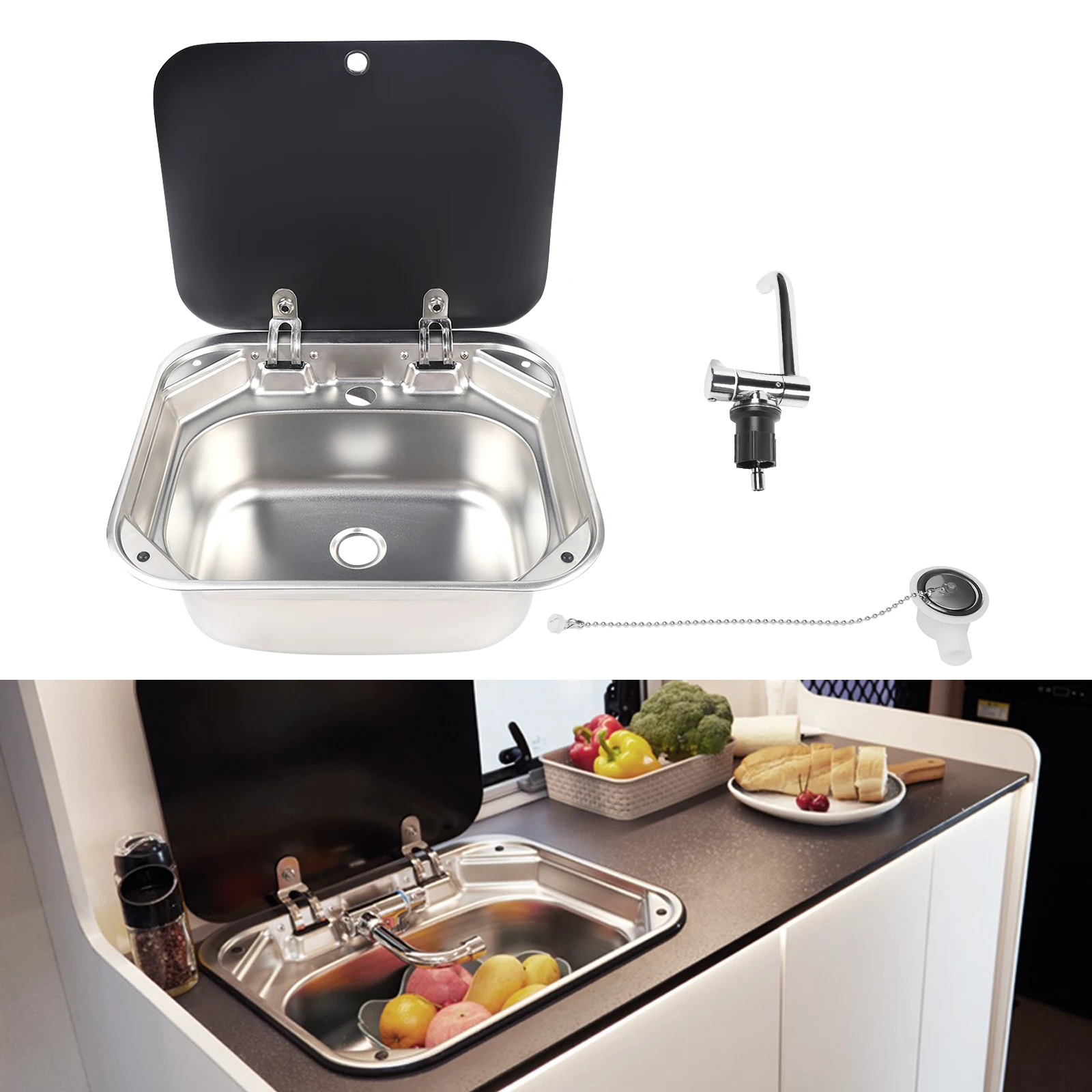 مجموعة كاملة من وحدة التحكم بالوعة RV أنبوب تصريف الصنبور الساخن والبارد، حجم صغير سعة كبيرة لمقهى الفندق RV Bar