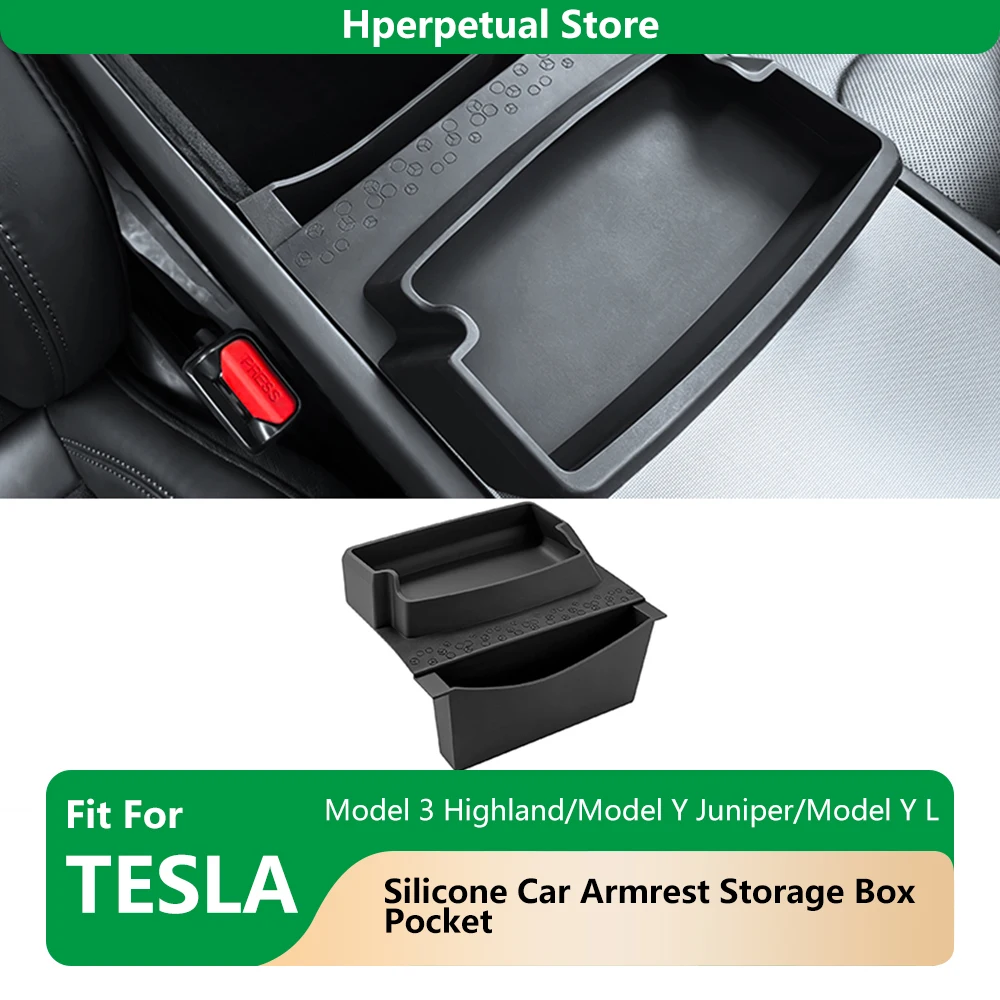 

For Tesla Model Y Juniper Model YL Model 3 Highland 2025 2026 Center Control Armrest Pocket Storage Box Car Interior Accessories
