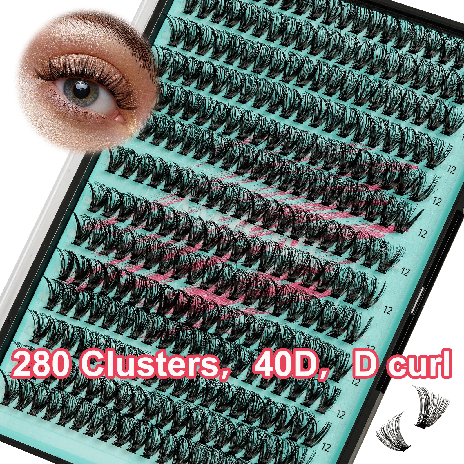 

Amzgirl Lash Clusters Wispy 280PCS Eyelash Extension 40D Cluster Lashes Individual Lashes DIY Lash Extension Natural Look