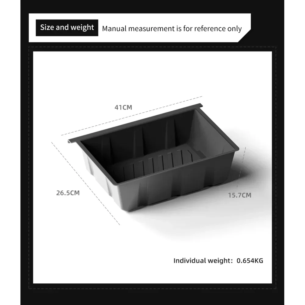 LUCKEASY for Tesla Model Y 2023 2024 Under Seat Storage Box High Capacity Organizer Case Drawer Tray Car Accessories