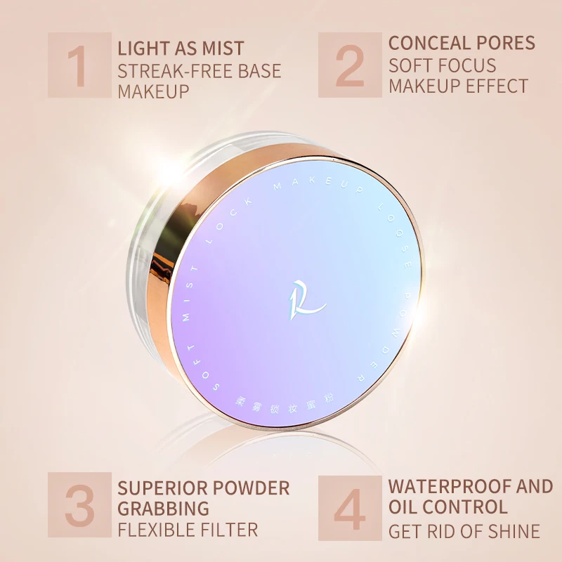 Klaisy 10G Soft Mist Loose Setting Powder Silky Makeup Face  Long-lasting Conceal Oil-Control Waterproof Flawless Powder