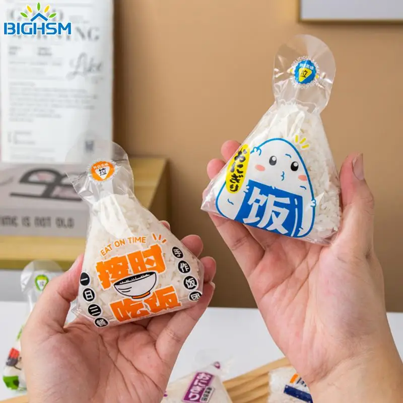 50Pcs Lovely Cartoon Triangle Rice Ball Packing Bag Nori Seaweed Onigiri Sushi Bag Sushi Making Mold Tools Bento Accessories