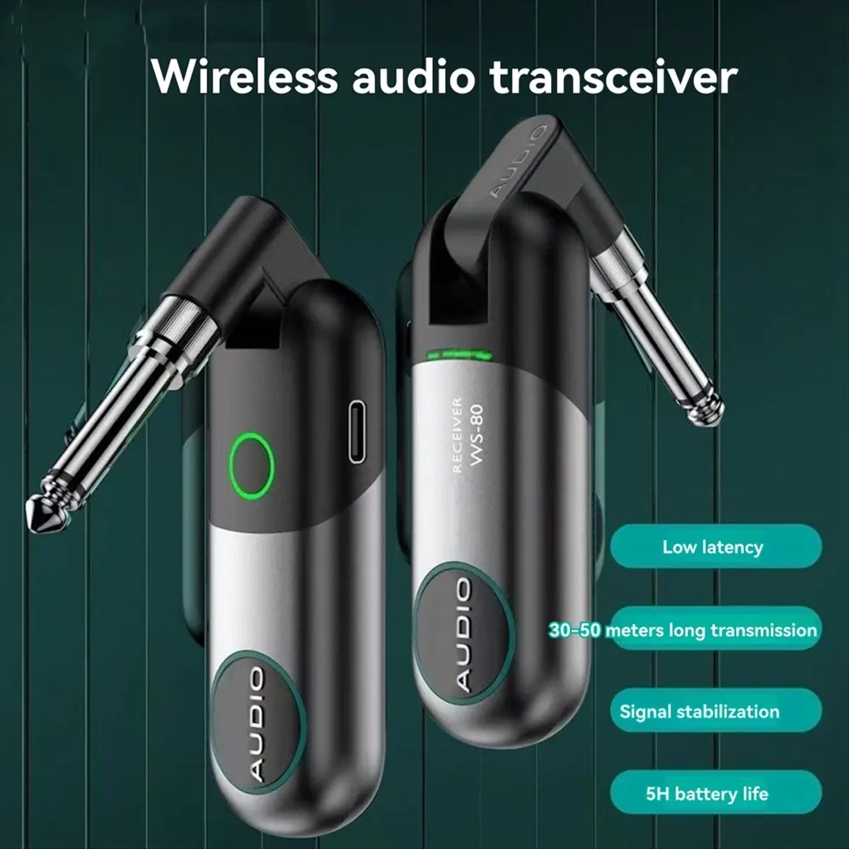 

-80 Электрогитара Беспроводной передатчик Приемник Электрическая паяльная трубка Соединительный кабель Музыкальный инструмент Bluetooth [cilae-17R]