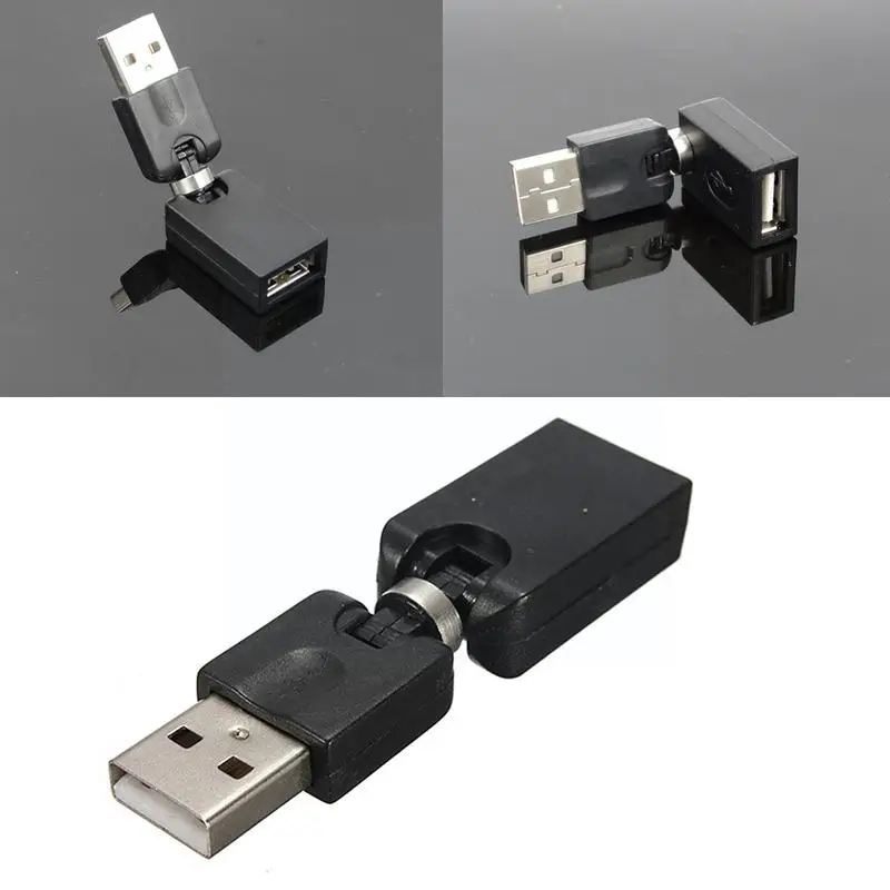 New USB 2.0 Male To USB Female 360 Degree Rotation Angle Extension cable Adapter Hot new