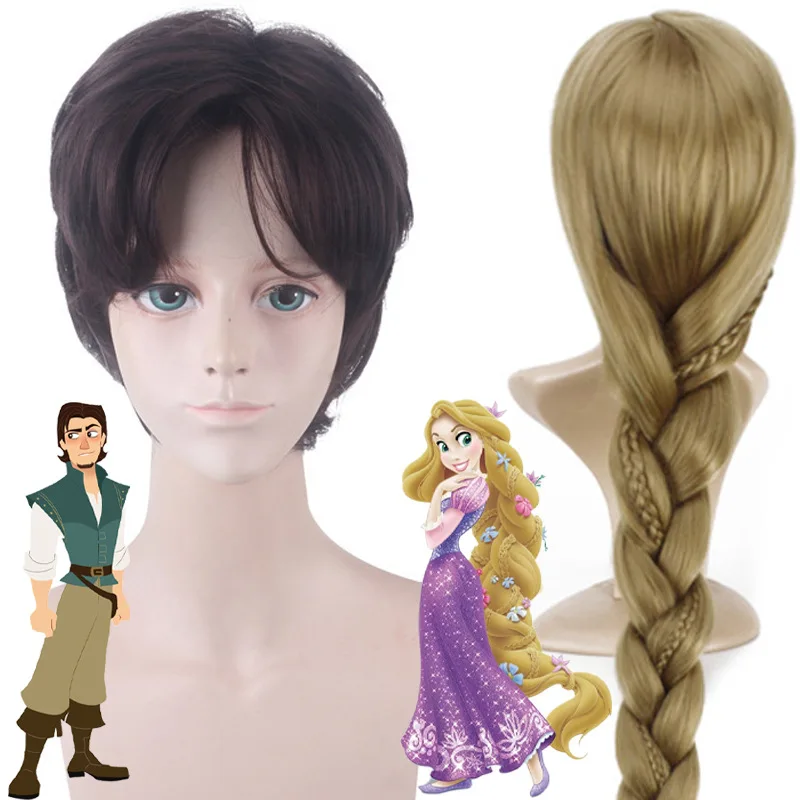 

Synthetic Long Blonde Braid Wig Fairy Princess Cosplay Costume Party Hair for Women Adult Role Play