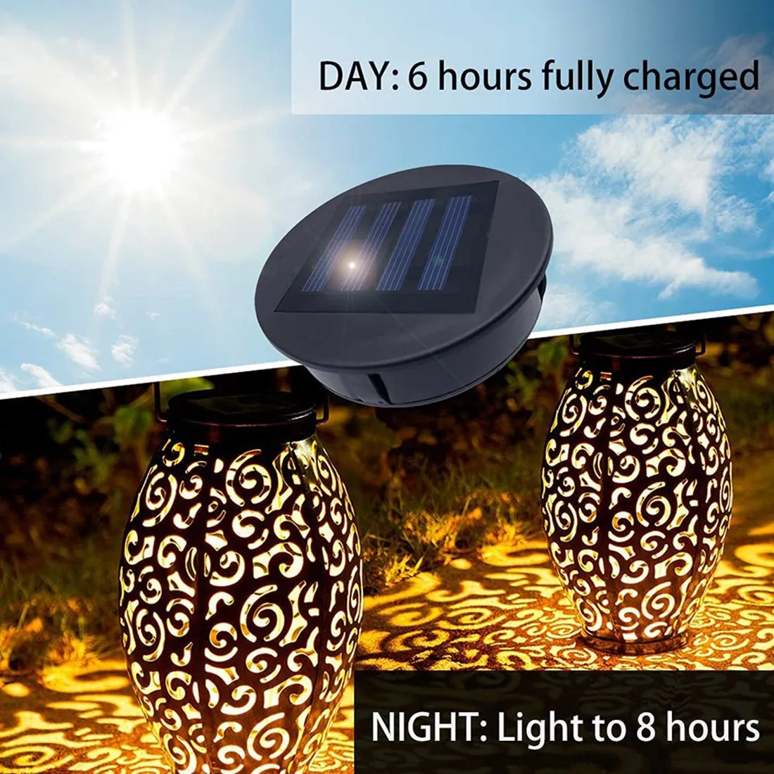 عبوة من قطعتين من مصابيح الطاقة الشمسية البديلة للفوانيس، ملحقات استبدال الفوانيس الشمسية المستديرة المقاومة للماء (3.15 بوصة)